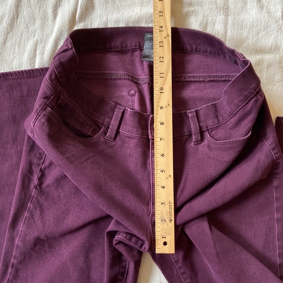ANN TAYLOR Modern Jeans Pants Skinny Straight Purple Plum Denim Stretch - Picture 9 of 11